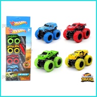 Hot Wheels Alloy Monster Truck 4 in 1 Elastic Wheels SUV Racing Vehicle Die Cast Play Set