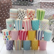 50 large size paper cupcake cups with 6cm bottom to hold cakes in many designs to choose from