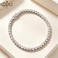 IOGOU GRA Certified Moissanite Tennis Bracelet for Women 4.5ct D Color VVS1 Round Cut Single Row Cla