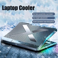 bolin 6-Fan Laptop Cooler Laptop Gaming Cooling Pad with LED Lighting for 14 inch - 18 Inch Laptop N