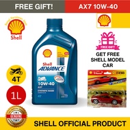 Shell Advance AX7 10W40 MINYAK HITAM MOTOR (Free Gift) Advance 4T 100% Original - Semi Synthetic