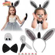 FKILLAONE 4PCS Donkey Costume Set, Tail Nose Bow Tie Donkey Headband,  Funny Animal Donkey Ears Head