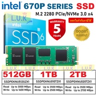 512GB | 1TB | 2TB SSD (เอสเอสดี) INTEL 670P SERIES M.2 2280 PCIe 3.0 x4, NVMe (SSDPEKNU512GZX1 | SSDPEKNU010TZX1 | SSDPEKNU020TZX1) ประกัน 5 ปี