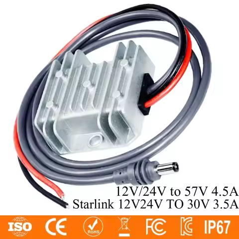 Starlink 12V24V TO 30V 3.5A Boost Power Supply 12V/24V to 57V 4.5A DC DC Converter 9-28V Step Up Reg