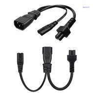 【SUIT*】 Y-splitter Adapter Cable IEC320 C14 Plug 3-Pin Male to C7+C5 Female Power Cord