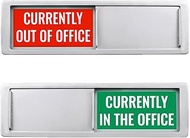 Currently In/Out of Office Magnetic Door Sign - 7"x2" Employee Status Slider, Non-Scratch Privacy In