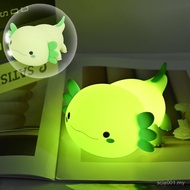 HAPPYBAG Axolotl Night Light,Cute Axolotl lamp Gifts for Kids,Dimmable Silicone Animal Nursery Night