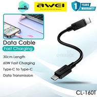 Awei CL-160 Data Cable 60W Fast Charging Cable Awei CL-160T 60W Cable 30M Short Cable Mobile Kabel A