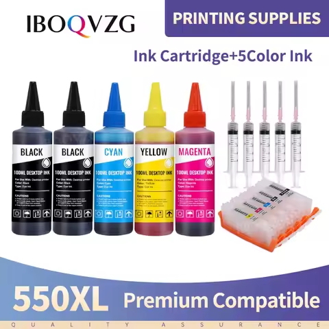 IBOQVZG PGI-550 Refill ink kit For Canon PIXMA MG5450 MG5550 MG5650 MG6450 MG6650 Ip7250 MX925 MX725