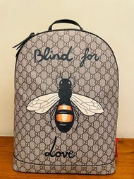 Gucci 古馳2018新款419584 蜜蜂印花高級人造帆雙肩包背包