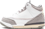 Toddler Jordan 3 Retro Sp Td A Ma Maniere Raised by Women, White/White/Medium Grey, 9C