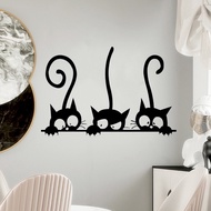 20X30CM Cute Black Three Cats Wall Sticker DIY Detachable Bedroom Living Room Home Art Decoration