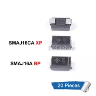 20pcs/lot SMD TVS Diode SMAJ16A Marking BP SMAJ16CA Marking XP SMA DO-214AC 16V Transient Suppressio