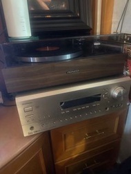 Onkyo mixer and Pioneer record player