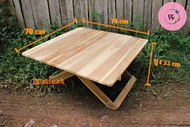 โต๊ะพับ โต้ะพับญี่ปุ่น โต๊ะปิกนิค โต๊ะอเนกประสงค์ ผลิตจากไม้สักแท้100% ขนาด 70x70x32 งานดิบ