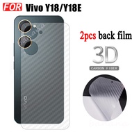 2pcs Vivo Y18 Y38 Y03 Y27S Y27 Y36 Y35 Y17S Y100 Carbon Fiber Pattern Matte Back Film Rear Sticker Translucent Soft Protective Film