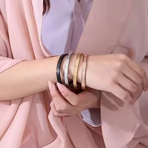 Ayatul Kursi Bracelet Titanium Steel Bracelet Islamic Muslim Calligraphy Arabian God Messenger Jewel