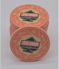 25 x EPT European Poker Tour 50000 Ceramic Poker Chips 10g