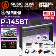 Yamaha P-145BT Bluetooth 88-Key Digital Piano with Original Adapter - Black (P145 P145BT P45 P-45) R