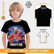 GAME KIDS T-SHIRT - [ FREE FIRE 3D / FF T-SHIRT / FREE FIREE ]- SHIROU COBRA