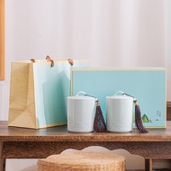 ST/ Ceramic Longjing Jinjunmei Laoshan Green Tea White Tea Tea Pot Empty Gift Box Gift Box Packaging Tea Storage Pot DH5
