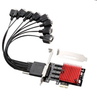 PCIE to 8-Port RS232 Expansion Card PCI-E 8-Port DB9 Serial Card 8-Chipset PCI-Express Control Card