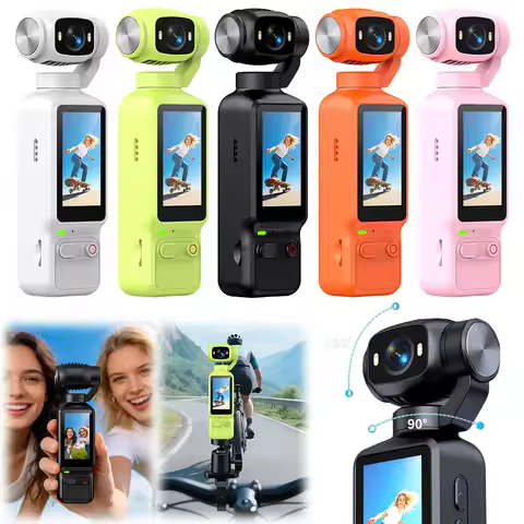 4K HD Handheld Video Camera with 1.97-inch Screen Pocket Action Camera for Cycling Travel Sport and 