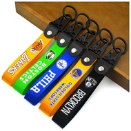 NBA basketball team logo ribbon keychain pendant