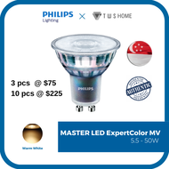 Philips Lighting- MASTER LEDspot ExpertColor MV, 5.5-50W GU10 Dimmable Bulb- 24° or 36°, Warm White (927 or 930)