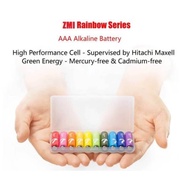 [Bundle 4 Packs] Xiaomi AAA Battery Alkaline 1.5V Maxell Cell 7yrs shelf life Leak Protection Xiaomi ZMI ZI7 Rainbow battery 10PCS per Pack