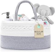 Rope Diaper Caddy - Storage for Baby and Toddler Items - Portable Cotton Organizer Easily Holds Diap