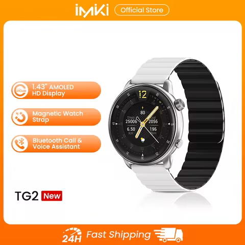 IMIKI TG2 Smartwatch 1.43"AMOLED HD Display Waterproof Sports Bluetooth Calling Music 3D Surround Fi