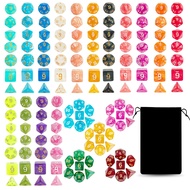 DND Dice Set,20x7 (140 Pieces) Polyhedral Dice with a Large Drawstring Bag Great for Dungeons and Dr
