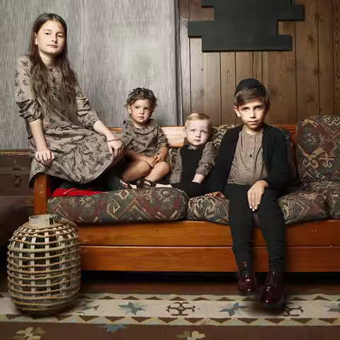AA AW25 Printed Linen + Knit Shabbos Collection Kids Clothing Boys And Girls Bro And Sis Family Matc