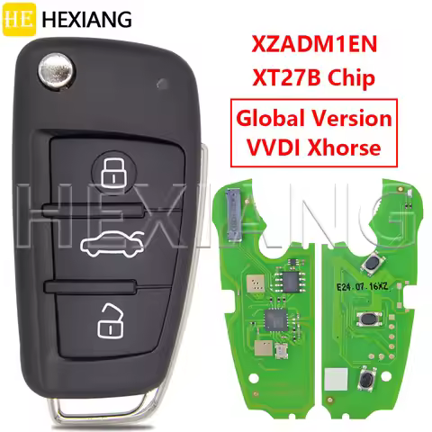 HE VVDI Xhorse XZADM1EN Global Version XT27B Chip Audi Style Universal HU66 Blade Flip Car Remote Ke
