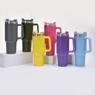 New 40oz Handle Straw Cup 304 Stainless Steel Insulated Cup Beer Cup Ice Cup Portable Car Cup