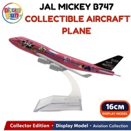 16cm Japan Jal 50th Anniversary Mickey & Minnie Mouse Boeing B747 Diecast Aircraft Model Alloy Airpl