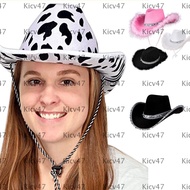 KICV Cowgirl Hat Women Funny Cosplay Sequin Cowboy Accessory Sequin Cowgirl Hats