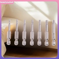 [Beautyoufeel] 7 Pcs S2 Magnetic Star Screw Driver 5 Point Screwdriver Bits 50mm 1/4" Hex Shank T10 