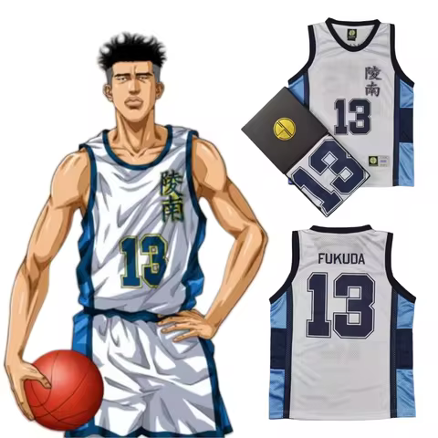 Anime Ryonan Fukuda Cosplay Costumes #13 Kicchou Fukuda Basketball Jersey Mens Halloween Party Costu