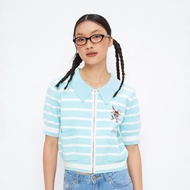 JELLY BUNNY เสื้อถักแขนสั้นลายทาง รุ่น B25WGWB013