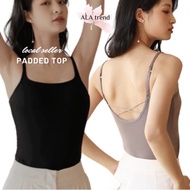 【SG stock】Premium Cross Back Bra Top Padded U Back  Camisole Singlet Low Back Top Beauty Back BT43