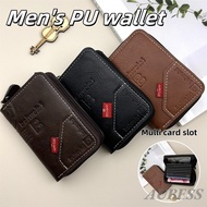 【COD】 Retro men's wallet multi-slot large capacity simple coin bag decoration high-end commercial la
