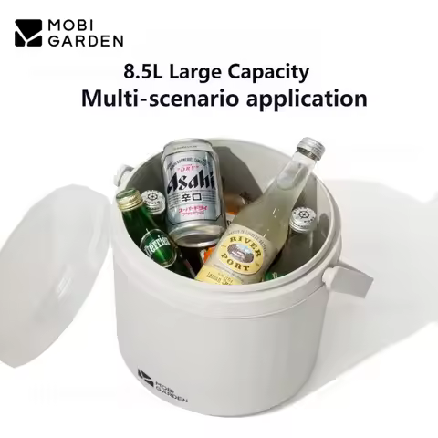 MOBI GARDEN Camping Ice Box Thermal Cooler 8.5L Portable Outdoor Insulation Bucket Ultralight Large 