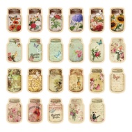 46pcs/pack ， Memory Box Stickers in Bottles，Creative Plants Hand-held DIY Material Decoration Stickers，Suitable  for Photo Albums Diaries Cups Laptops Mobile Phones Scrapbooks