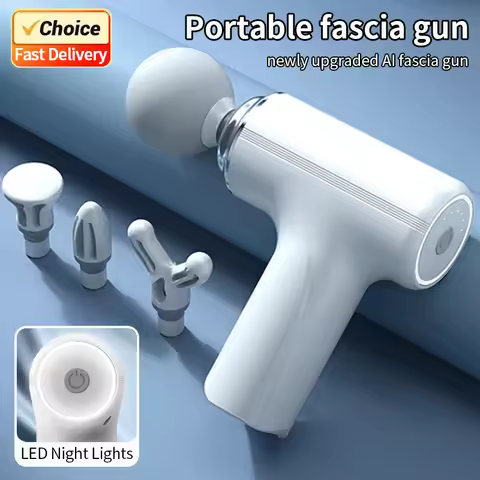 Portable AI Fascial Massage Gun Electric Percussion Massager Body Relaxation With 4 Replaceable Mass