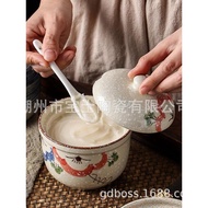 Ceramic Jar Lard Jar Salt Jar Seasoning Jar Put Cooked Oil Container Chili Oil Jar Seasoning Jar Blu