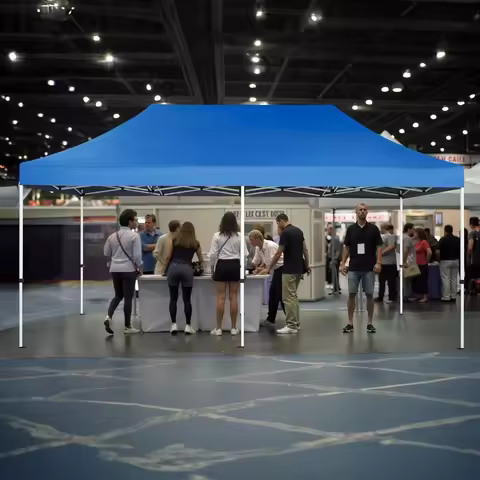 10x20 Pop Up Canopy Tent, Commercial Canopy Tent with 400D Strength Oxford Fabric, Hexagonal Leg, 4 