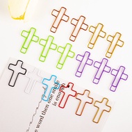 Eight-color cross-paper clips, metal color Eight-Color cross shaped paper clips metal Colored paper 