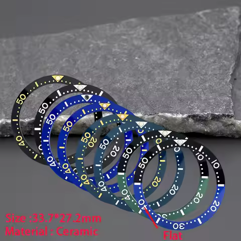 33.7mm*27.3mm Watch Ceramic Bezel Insert Watch Parts Fit SKX013 SKX015 Men's Mechanical Diving Watch